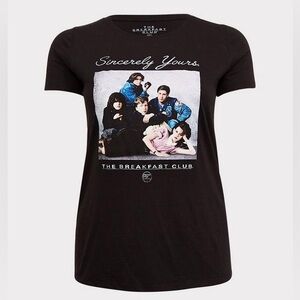 Torrid The Breakfast Club Black Slim Fit Crew Tee
